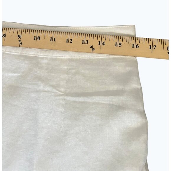 Joie White Eyelet Crop Top & Skirt Set Size L 100% Linen Sleeveless Boho Chic - Picture 4 of 13